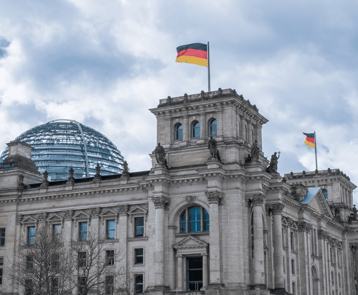 A building in Germany flying the German flag